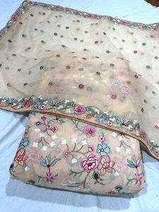 Tela bordada de gasa de excelente calidad para hacer vestido de fiesta cultivado para Bodas de proveedor indio - Product Image 2