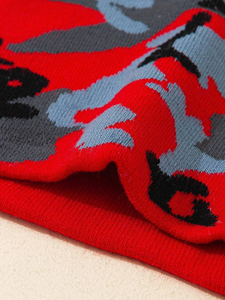 Bonnet d'hiver uni en jacquard à revers pour homme et femme, motif camouflage vert – Nouvelle collection - Product Image 3