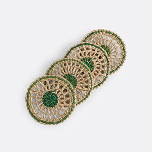 Tienphong, venta al por mayor, Juego de 4 posavasos redondos de algas marinas naturales y verdes tejidos a mano 2025 para decoración de mesa - Product Image 3