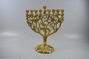 Candelero romántico Menorah Hanukkah Candle Stand Tealight Holder Metal Gold Decorativo para decoración de boda - Product Image 3