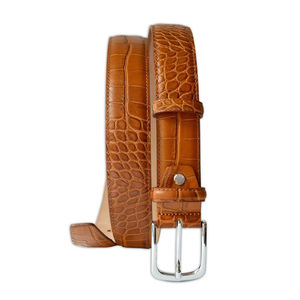 Ceinture habillée classique pour homme en cuir véritable, nouvelle boucle en acier, logo personnalisé, design respirant, ceinture en cuir solide - Product Image 2