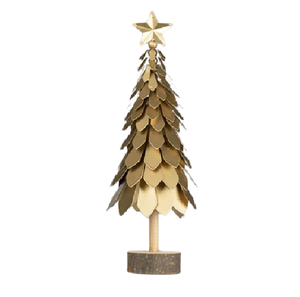 Escultura de Metal para Árbol de Navidad, Base de Madera, Diseño de Arte del Hogar, Escultura de Escritorio de Oficina para Decoración del Hogar, Sala de Estar - Product Image 6