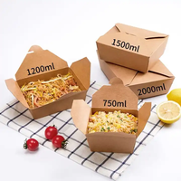 Emballage alimentaire en kraft recyclable, boîte à lunch jetable en papier, doublure en éponge, vernissage, logo personnalisé, magnétique