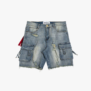 Shorts en jean décontractés pour hommes, dernière conception OEM, écologiques, séchage rapide, couleur unie, haute qualité, style streetwear, prix abordable - Product Image 1
