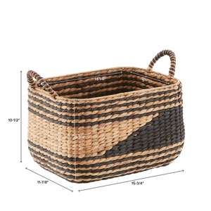 Cesta de almacenamiento de jacinto de agua tejida a mano duradera, cesta tejida, decoración de muebles para habitación - Product Image 3