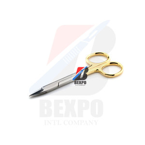 กรรไกรโค้งรูปมงกุฎสีทองครึ่งหนึ่งทำจากสแตนเลสด้วยมือ - Product Image 1
