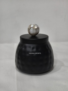 Manufacturer Of <b>Classy</b> Tabletop Container Handmade Modern Iron Round Box Storage Box Use for Kitchenware Decorative And Storage - Product Image 5