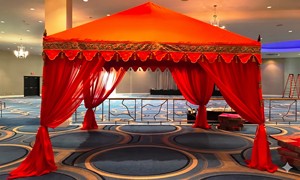 Structure de tente de réception Heena pour la décoration de mariage, style royal arabe, décoration de chapiteau pour événements, dernière tendance en tentes de mariage bleues et blanches - Product Image 5