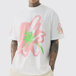T-shirt Homme Oversize de Haute Qualité Coupe Droite Élégant Urbain Premium Respirant 100% Coton Séchage Rapide Uni Décontracté Quotidien Extérieur - Product Image 1