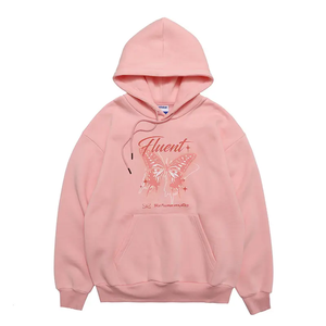 Muestra gratis personalizada 350 Gsm sudadera 100% algodón Streetwear sudaderas con capucha recortada Raw Hem pantalla impresa sudaderas desgastadas invierno - Product Image 6