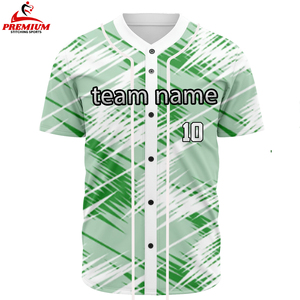 Camiseta personalizada de sublimación de béisbol, camiseta de equipo personalizada para hombre, camisetas de béisbol con botones personalizados, logotipo estampado, nombre, uniforme - Product Image 3
