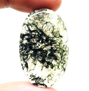 Cabochon d'agate de mousse naturelle de meilleure qualité cristal de pierres précieuses poli pour la guérison pour les accessoires de fabrication de bijoux - Product Image 1