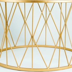 โต๊ะกาแฟดีไซน์ครึ่งวงกลมสำหรับห้องนั่งเล่นโต๊ะตกแต่งโต๊ะสามารถวางแจกันโลหะหินอ่อนสีทองหรูหราหรูหรา - Product Image 5