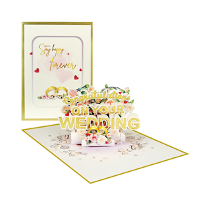 Carte de mariage 3D artisanale personnalisée | Carte de voeux d'invitation en papier unique pour le jour du mariage - Product Image 1