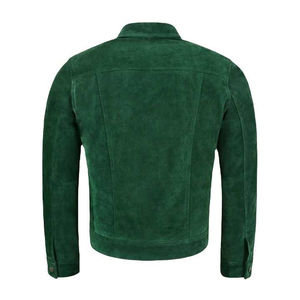 Veste d'hiver en daim de haute qualité, tissu en toile, multi-poches, fermeture éclair sur le devant, logo, coupe ajustée pour homme, col roulé, respirante - Product Image 3