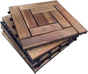 Tuiles de terrasse en bois d'acacia modernes à 10 lattes, à emboîtement, faciles à assembler, écologiques, en provenance du Vietnam, pour jardin et maison - Product Image 1