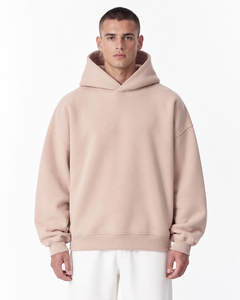 Men's Oversized Hooded Sweatshirt Solid Color <b>Fleece</b> Minimalist Style Regular Fit Autumn Wear - Product Image 1