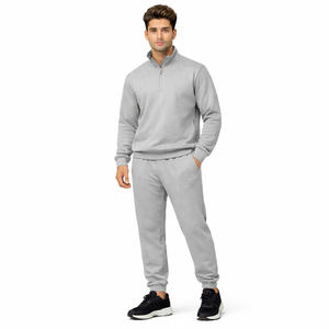 Mens Premium Quarter Zip Fleece Tracksuit Set Slim Fit Winter Jogging <b>Suit</b> new arrival 2026 Gym & Running Set Casual Streetwear - Product Image 1