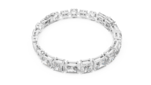 Exclusiva pulsera de lujo con diamantes sintéticos cultivados en laboratorio, corte esmeralda, oro blanco de 10k, para bodas, fiestas, exportación, compradores mayoristas - Product Image 6