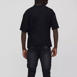 Custom 100% Organic Cotton T-Shirt for Men Heavyweight <b>Knitted</b> Loose Fit Printed Logo High Quality Blank Custom Printed Logo - Product Image 3