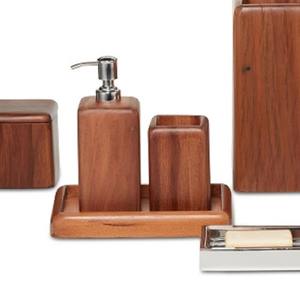 Ensemble d'accessoires de salle de bain en bois noir pour les maisons modernes avec une utilisation élégante et durable adaptée à la décoration et aux cadeaux de salle de bain - Product Image 3