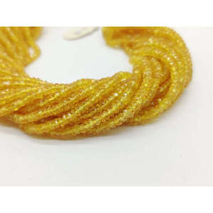 Cuentas facetadas de zafiro amarillo de 2.5-3.5 mm, corte brillante, piedras preciosas minerales, cuentas de rubí de 8 mm de altura - Product Image 3