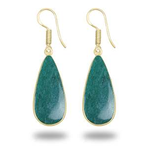 Nouveauté 2026 Boucles d'oreilles en aventurine Boucles d'oreilles en laiton plaqué or Luxe Boucles d'oreilles uniques authentiques pour femmes au meilleur prix - Product Image 3