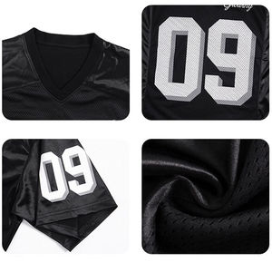 Custom Streetwear Screen Printing <b>Summer</b> Soccer Mesh Boxy Football See Through Shoulder t Shirt Team Jersey <b>Black</b> Mesh Tshirt - Product Image 2