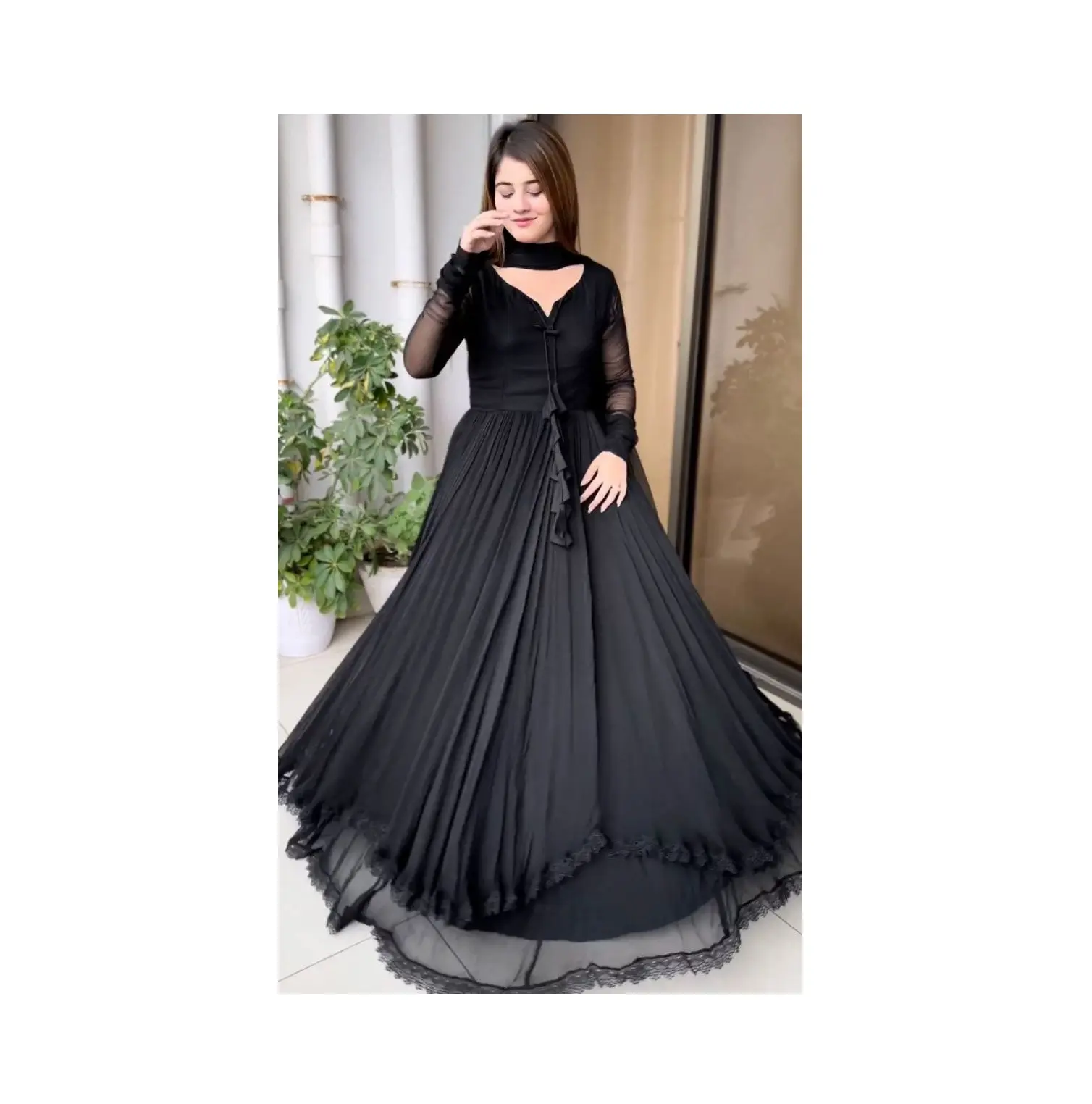 Giá bán số lượng lớn Womens dài Gown Maxi Dress với dupatta từ Ấn Độ xuất khẩu và nhà sản xuất để bán