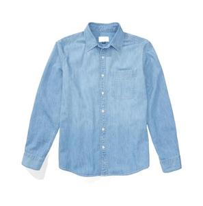 Nueva oferta, Camisa vaquera azul personalizada para mujer, camisa no elástica, multicolor y tallas con cuello vuelto, fabricada en Bangladesh - Product Image 1