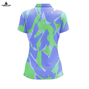 Haute qualité couleurs personnalisées femmes Golf pour polo respirant Oxford tissu manches courtes col tournant impression par Sublimation - Product Image 2