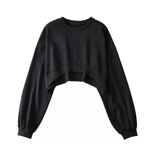 Vente en gros OEM pull uni col rond brodé sur mesure sweat à capuche col rond pour les femmes - Product Image 3