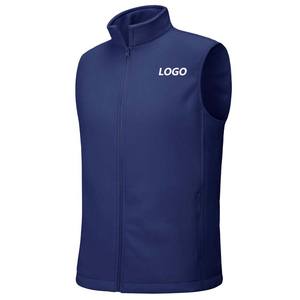 Men's Sleeveless Fleece Jackets Custom Logo Wholesale Canvas <b>Waterproof</b> Winter Warm Vest for Outdoor Hiking Golf-Dyed Processing - Product Image 1