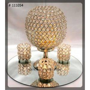 Juego de 4 diferentes tamaños de Metal y cristal para interiores, candelabros votivos, Decoración de mesa de restaurante, velas votivas - Product Image 1