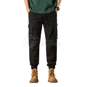 Pantalones de calle para hombre con cordón en la cintura y bolsillos cargo para pantalones de hombre con estilo de moda urbana - Product Image 1