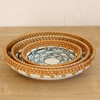 Corbeille à fleurs en rotin tressé fabriquée au Vietnam, bordure en bambou naturel, motif vintage, pour décorations de fêtes, présentation de fruits, gâteaux et bonbons