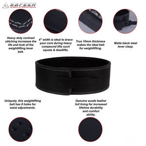 Ceinture en cuir de gymnastique réglable personnalisée à usage intensif Boucle de levier d'haltérophilie d'entraînement de puissance Produit de sécurité de forme physique - Product Image 6