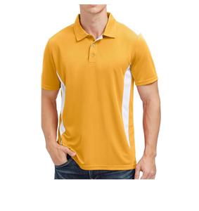 Camisetas de polo de golf de 2 tonos para hombre con logotipo personalizado, camiseta atlética de rendimiento, polo deportivo transpirable de manga corta para golf que absorbe la humedad - Product Image 1