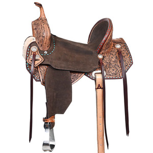 Harnais de selle western en cuir repoussé à la main : siège de 10 à 18 pouces - Canada