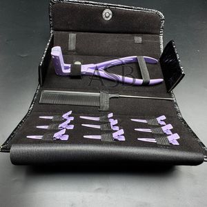 Ruban en acier inoxydable robuste violet dans la pince d'extension de cheveux de qualité supérieure avec pinces à poignée en silicone peigne trousse à outils d'extension de cheveux - Product Image 2