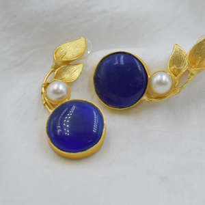 Nouvelle collection de boucles d'oreilles en pierre plaquée or de créateur vente en gros de boucles d'oreilles plaquées or 18 carats faites à la main pour femmes - Product Image 3