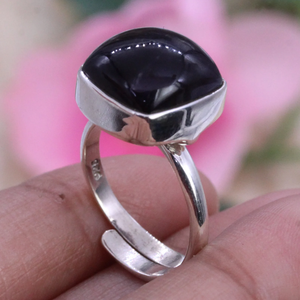 925 Sterling Silver Black Onyx Natural Gemstone Handmade Crystal Ring Women Jewelry Anniversary Perfect Gift For Her Custom Size - Product Image 3