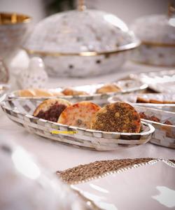 Plateau de service pour décor de maison EID, artisanal en bois, luxueux, mère de la perle, ustensiles de cuisine, plateau arabe pour RAMADAN - Product Image 2