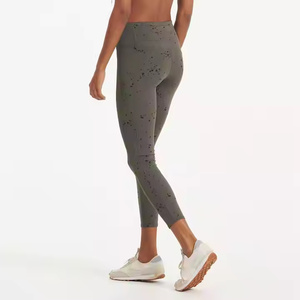 Leggings de yoga taille haute pour femmes, tendance, couleur unie, matière Spandex de haute qualité, combinaison de sport - Product Image 3