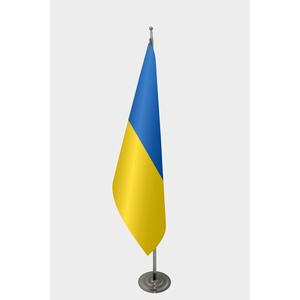 Drapeau d'intérieur officiel de l'Ukraine, impression numérique, drapeau mondial avec logo personnalisé, drapeau de voiture d'intérieur, mât en aluminium, matériau polyester - Product Image 1