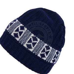 Nuevo diseño 100% lana bajo precio Beanie sombreros OEM servicio al por mayor Jacquard hecho a medida Beanie sombreros - Product Image 2