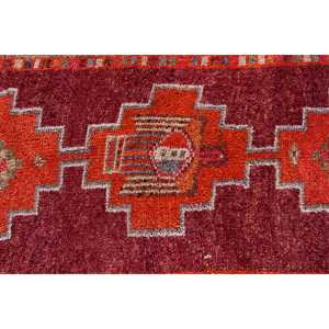 Vintage Turkish <b>Runner</b> Rug 2.8x10.9 ft, Herki <b>Red</b> Wool Rug - Product Image 4