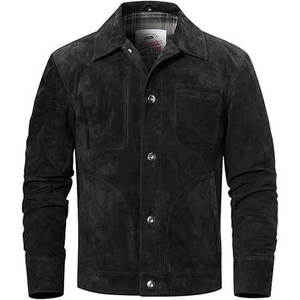 <b>Mens</b> <b>Suede</b> Trucker <b>Jacket</b> - Product Image 1
