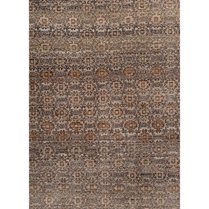 พรมขนสัตว์ถักมือสีเบจและสีน้ำตาลลายเรขาคณิตแบบอัฟกันสำหรับตกแต่งห้องนั่งเล่น-Jaipur ZA EA-3065 - Product Image 3