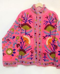 Handmade Velvet Embroidery Suzani Jacket Floral print <b>Beach</b> Wear Jacket Indian Wholesaeller Of Jacket Winter Jackets - Product Image 3